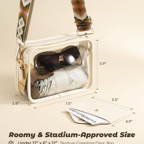 Versatile Clear Stadium Purse with Compact Wallet - Perfect for Events & Gifting - Picture 2 of 6